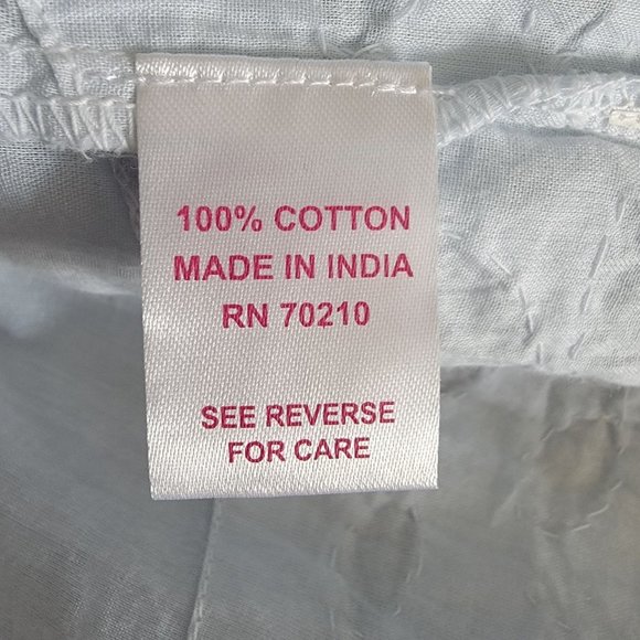 Le Cera Hand Sewed Blue Floral Patchwork Button Beach Cover Up Sheer Tunic Top S - Picture 12 of 15